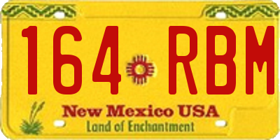 NM license plate 164RBM