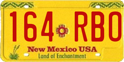 NM license plate 164RBO