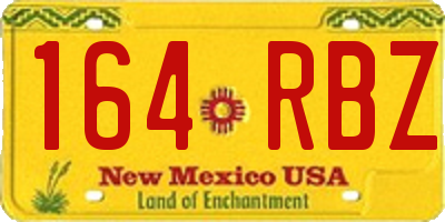 NM license plate 164RBZ
