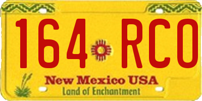 NM license plate 164RCO