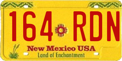 NM license plate 164RDN
