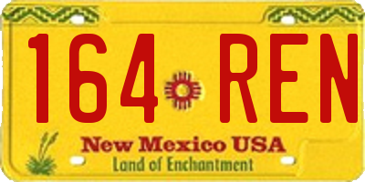 NM license plate 164REN