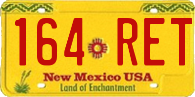 NM license plate 164RET