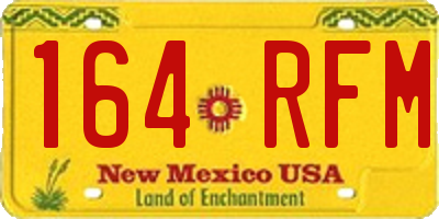 NM license plate 164RFM