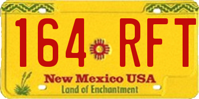 NM license plate 164RFT