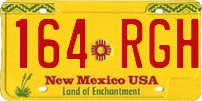NM license plate 164RGH