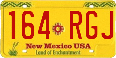 NM license plate 164RGJ
