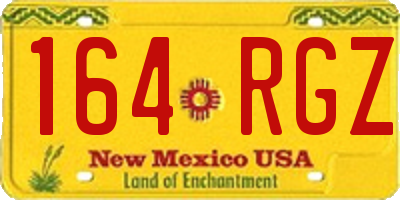 NM license plate 164RGZ
