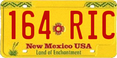 NM license plate 164RIC