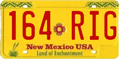 NM license plate 164RIG