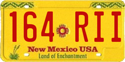 NM license plate 164RII