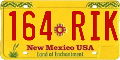 NM license plate 164RIK