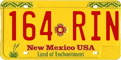 NM license plate 164RIN