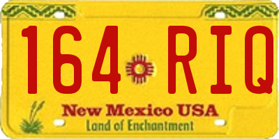 NM license plate 164RIQ