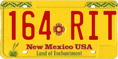 NM license plate 164RIT
