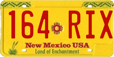 NM license plate 164RIX