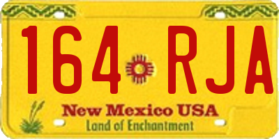 NM license plate 164RJA