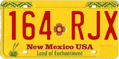 NM license plate 164RJX