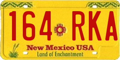 NM license plate 164RKA