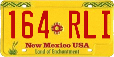 NM license plate 164RLI