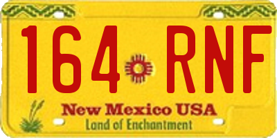 NM license plate 164RNF