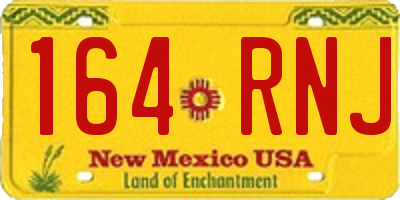 NM license plate 164RNJ
