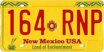 NM license plate 164RNP