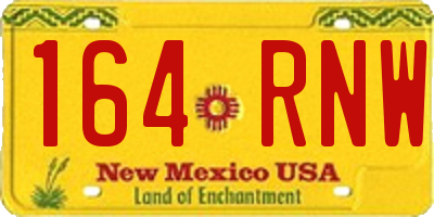 NM license plate 164RNW