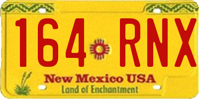 NM license plate 164RNX