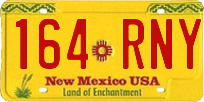 NM license plate 164RNY