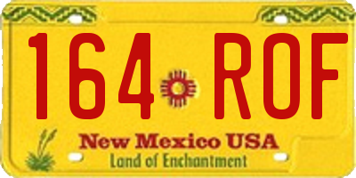 NM license plate 164ROF