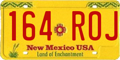 NM license plate 164ROJ