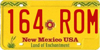 NM license plate 164ROM