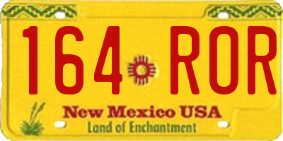 NM license plate 164ROR