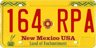 NM license plate 164RPA