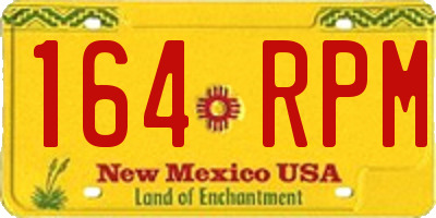 NM license plate 164RPM