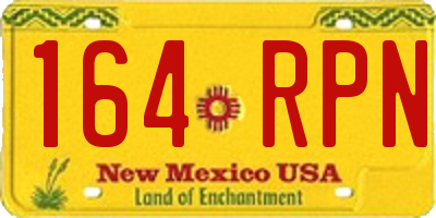 NM license plate 164RPN