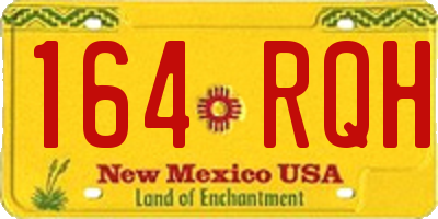 NM license plate 164RQH