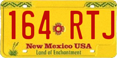 NM license plate 164RTJ