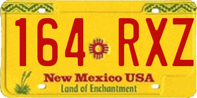 NM license plate 164RXZ