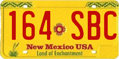 NM license plate 164SBC