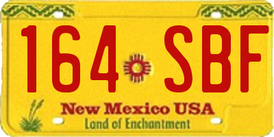 NM license plate 164SBF