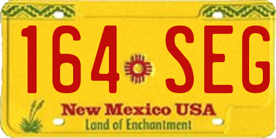 NM license plate 164SEG