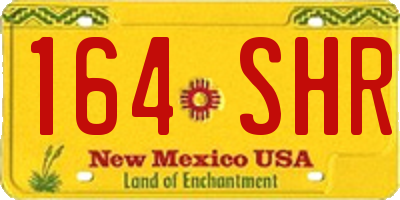 NM license plate 164SHR