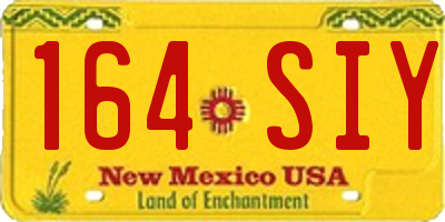 NM license plate 164SIY