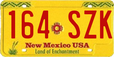 NM license plate 164SZK