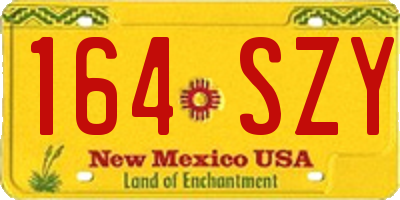 NM license plate 164SZY