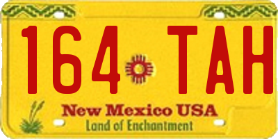 NM license plate 164TAH