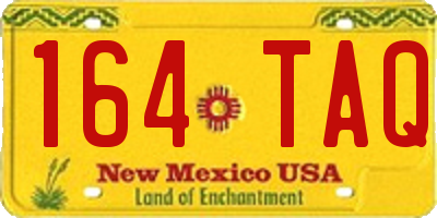 NM license plate 164TAQ