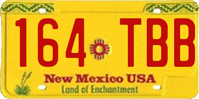 NM license plate 164TBB